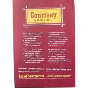 Vintage 1947 Lumbermens Casualty Company Ad Advertisement